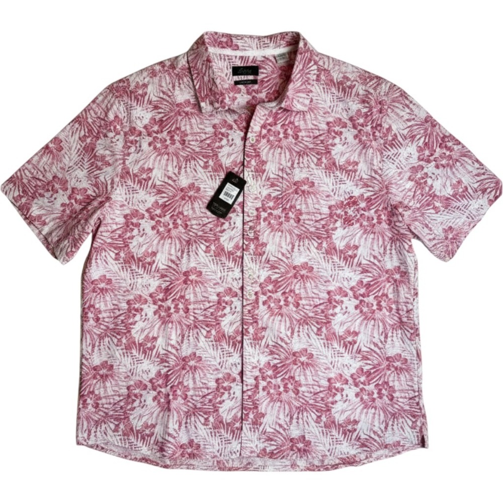 Greg Norman Casual Button Down Shirt Mens XXXL NWT Red White 3XL Performance